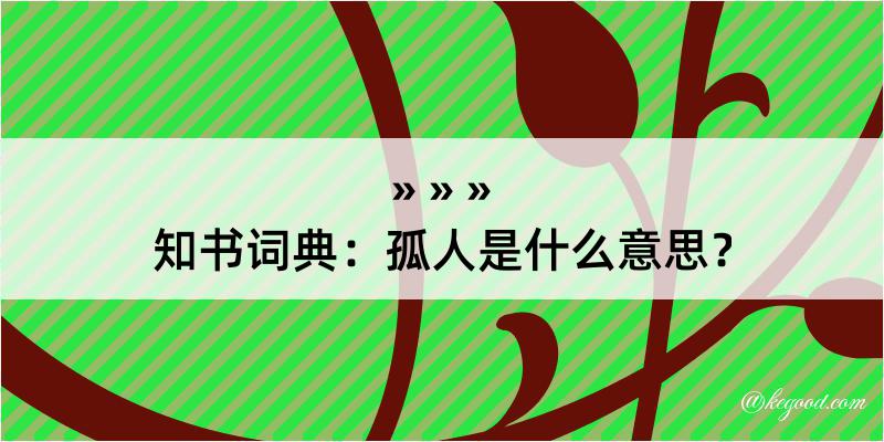 知书词典：孤人是什么意思？