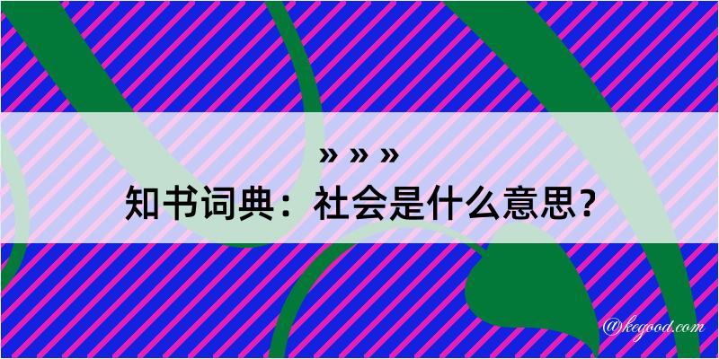 知书词典：社会是什么意思？