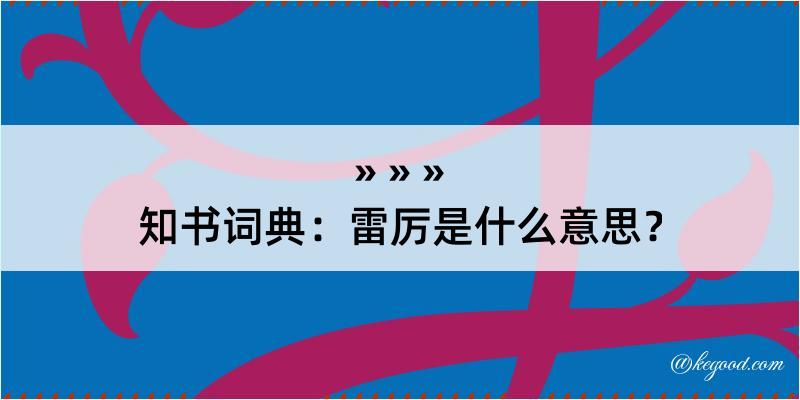 知书词典：雷厉是什么意思？