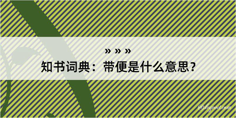 知书词典：带便是什么意思？