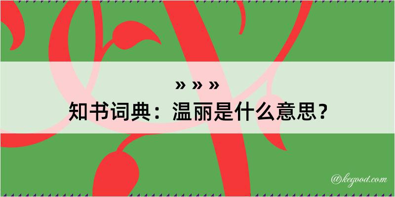 知书词典：温丽是什么意思？