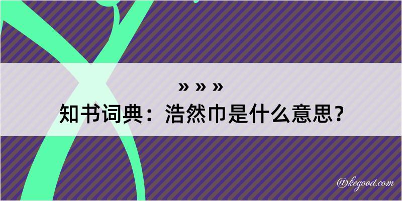 知书词典：浩然巾是什么意思？