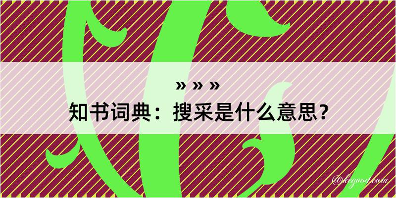 知书词典：搜采是什么意思？