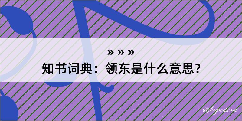 知书词典：领东是什么意思？