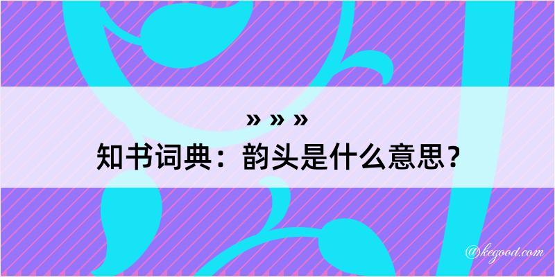 知书词典：韵头是什么意思？