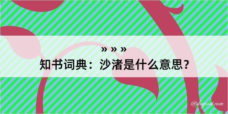 知书词典：沙渚是什么意思？