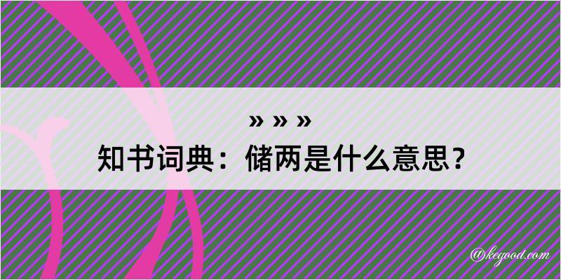 知书词典：储两是什么意思？