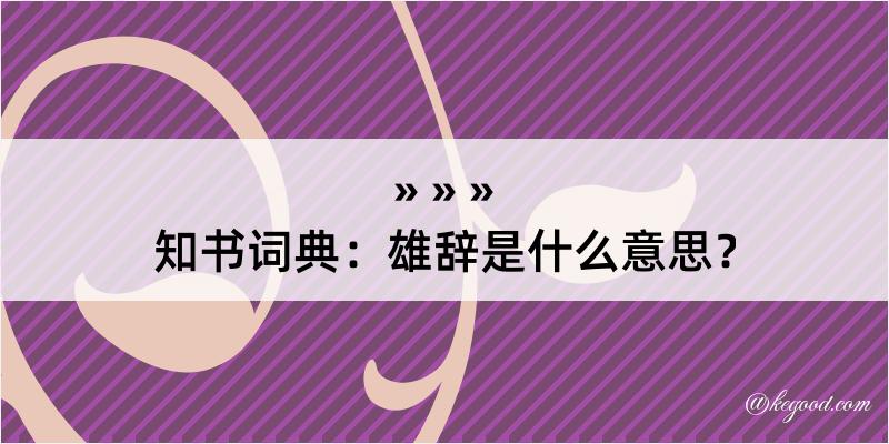 知书词典：雄辞是什么意思？