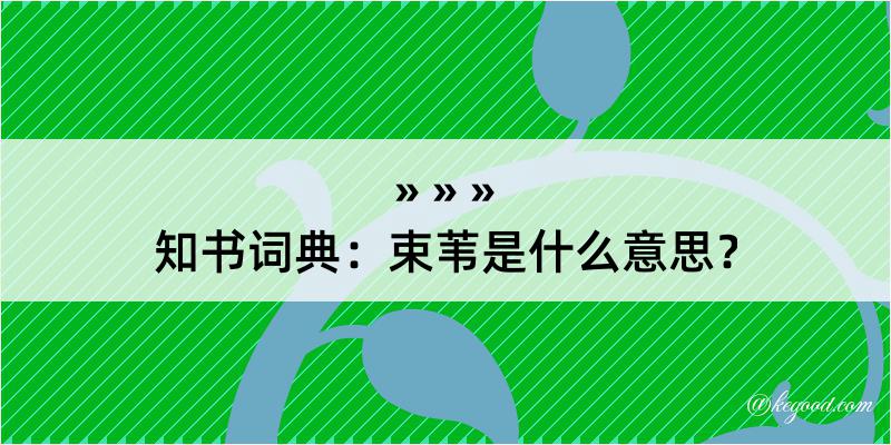 知书词典：束苇是什么意思？