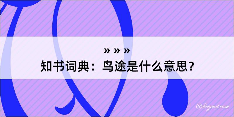 知书词典：鸟途是什么意思？