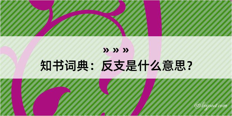 知书词典：反支是什么意思？