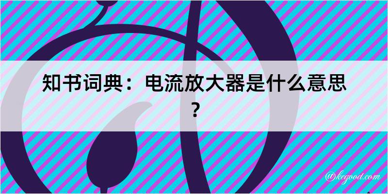 知书词典：电流放大器是什么意思？