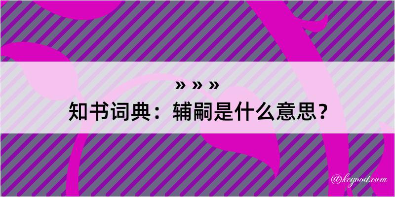 知书词典：辅嗣是什么意思？