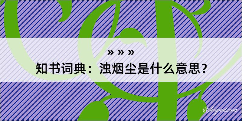 知书词典：浊烟尘是什么意思？