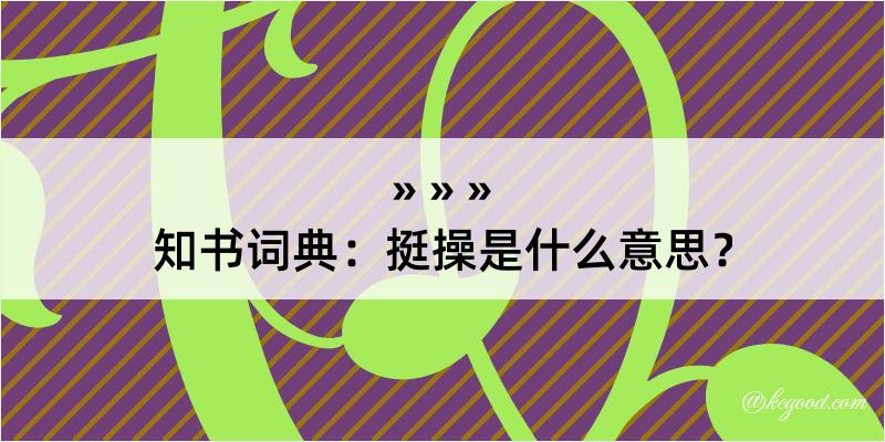 知书词典：挺操是什么意思？