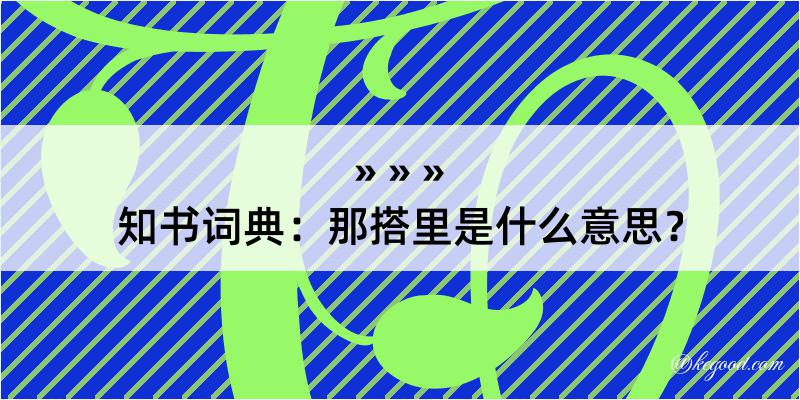 知书词典：那搭里是什么意思？