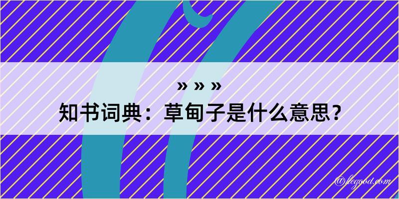 知书词典：草甸子是什么意思？