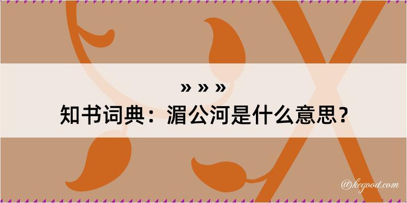 知书词典：湄公河是什么意思？