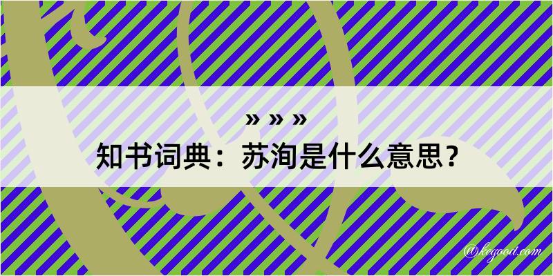 知书词典：苏洵是什么意思？