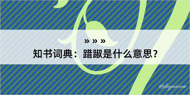 知书词典：踖踧是什么意思？