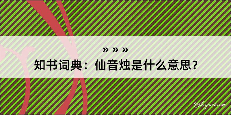 知书词典：仙音烛是什么意思？