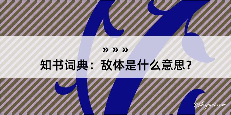 知书词典：敌体是什么意思？