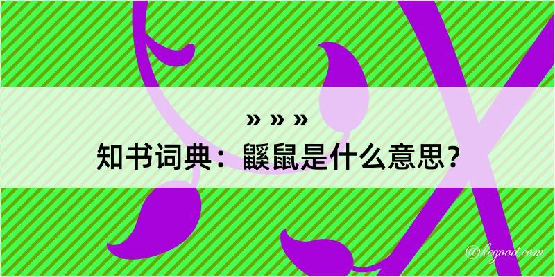 知书词典：鼷鼠是什么意思？