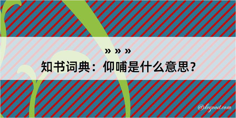 知书词典：仰哺是什么意思？