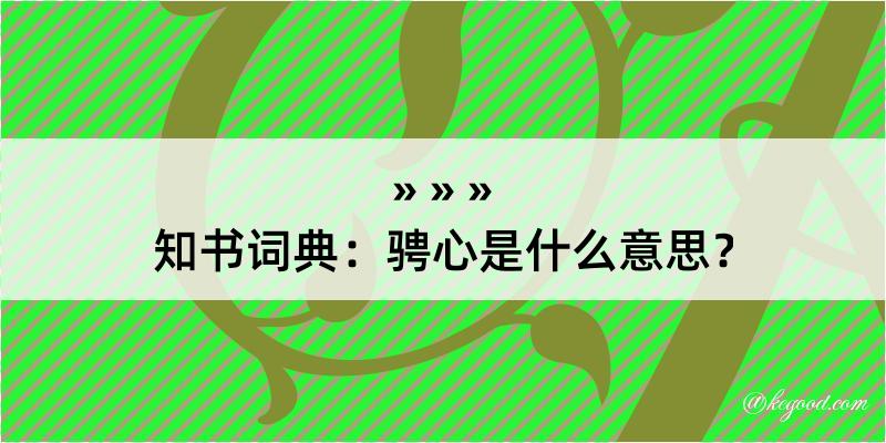 知书词典：骋心是什么意思？