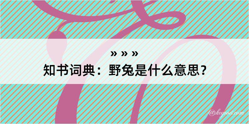 知书词典：野兔是什么意思？