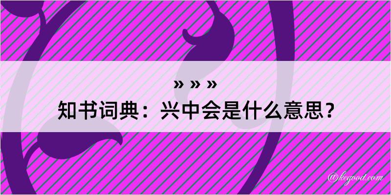 知书词典：兴中会是什么意思？