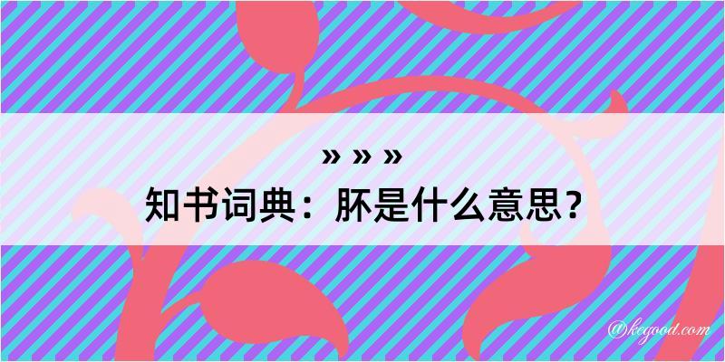 知书词典：肧是什么意思？