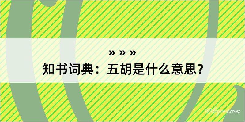 知书词典：五胡是什么意思？