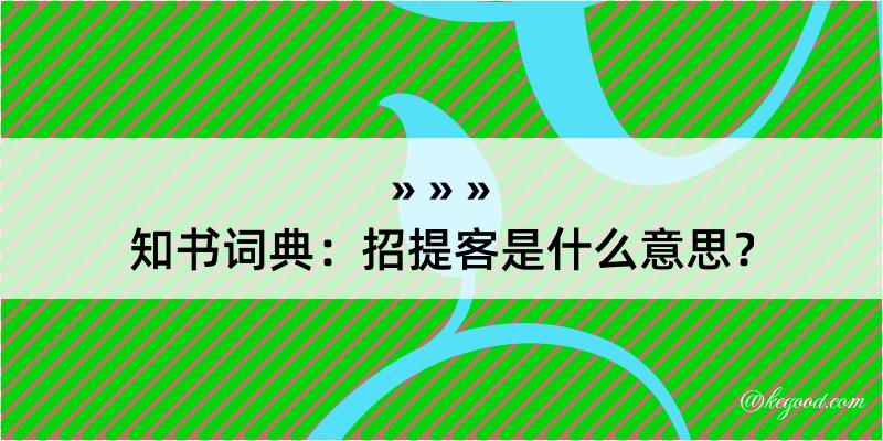 知书词典：招提客是什么意思？