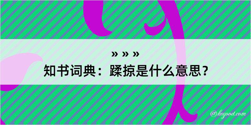 知书词典：蹂掠是什么意思？