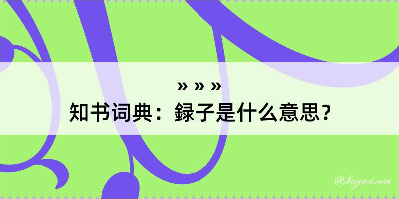 知书词典：録子是什么意思？