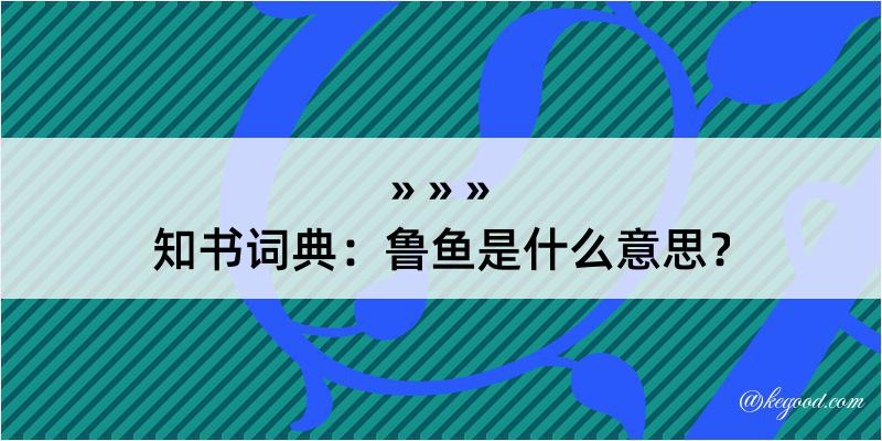 知书词典：鲁鱼是什么意思？