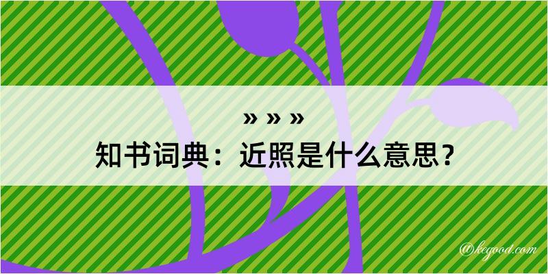 知书词典：近照是什么意思？