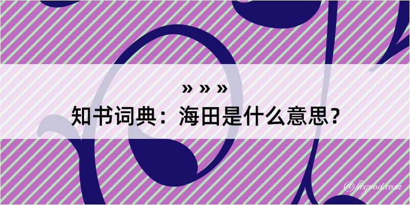 知书词典：海田是什么意思？