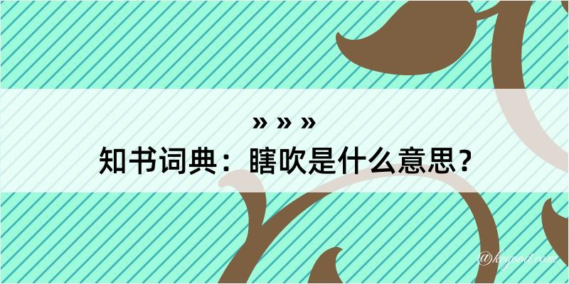 知书词典：瞎吹是什么意思？