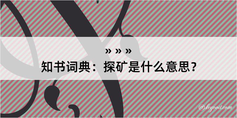 知书词典：探矿是什么意思？