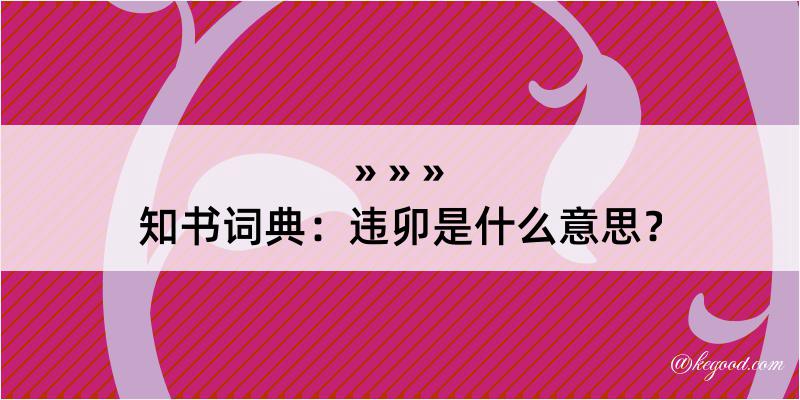 知书词典：违卯是什么意思？