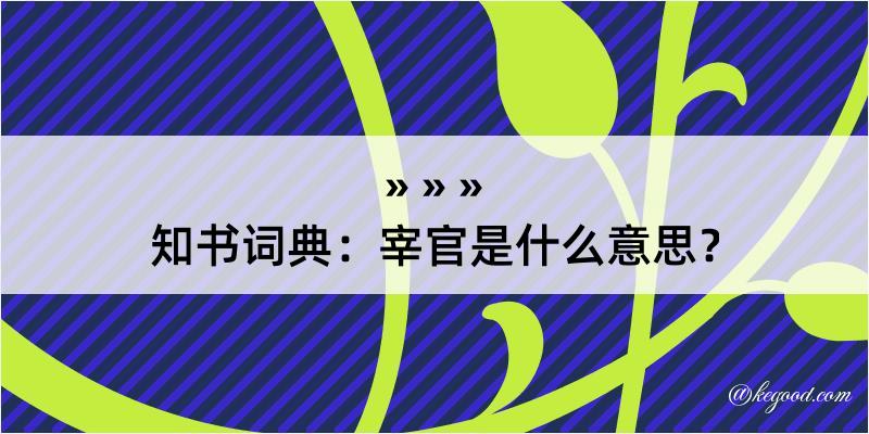 知书词典：宰官是什么意思？