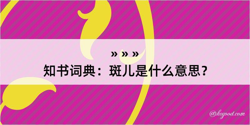 知书词典：斑儿是什么意思？