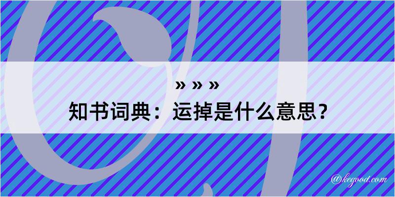 知书词典：运掉是什么意思？