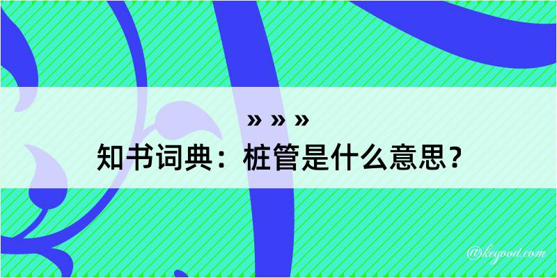 知书词典：桩管是什么意思？