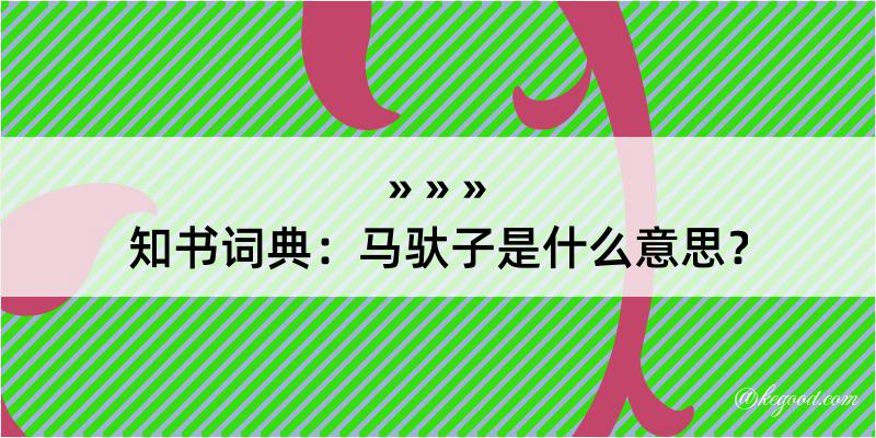 知书词典：马驮子是什么意思？