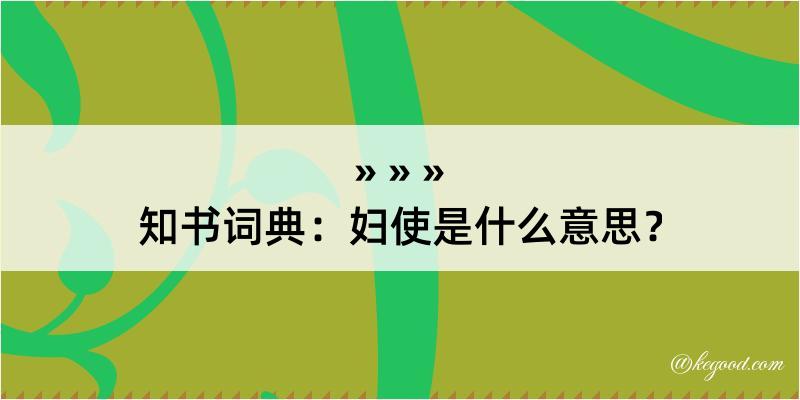 知书词典：妇使是什么意思？