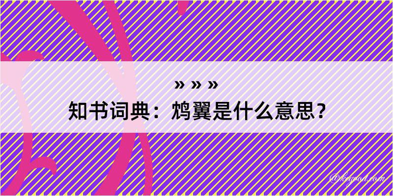 知书词典：鸩翼是什么意思？