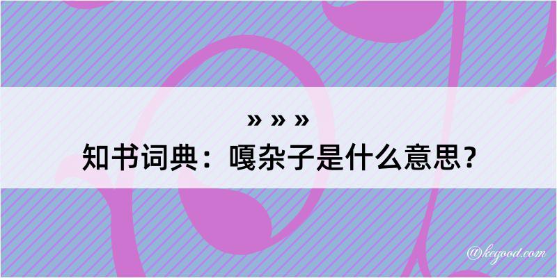 知书词典：嘎杂子是什么意思？